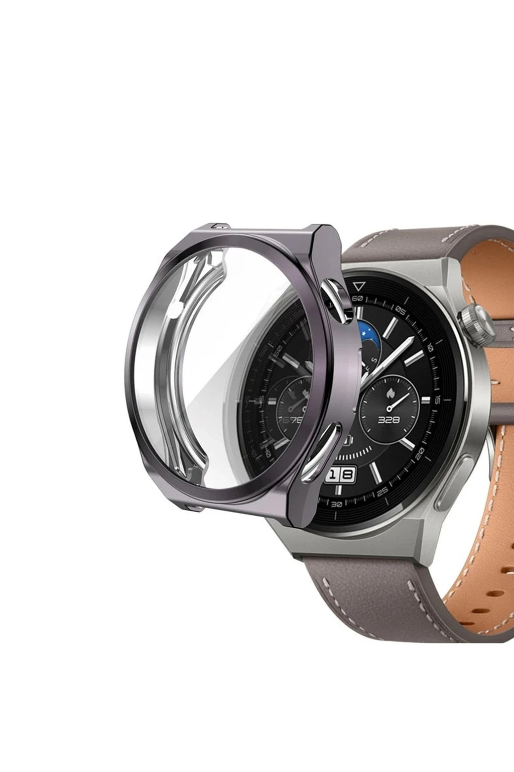 Mey İthalat® Huawei Watch GT2 46mm Dota Camlı Kasa Ekran Koruyucu - Uzay Grisi