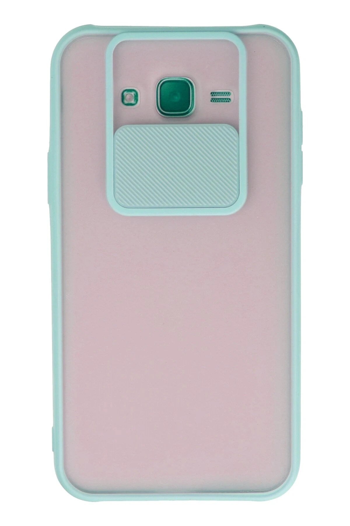 Mey İthalat® Samsung Galaxy J7 Kılıf Palm Buzlu Kamera Sürgülü Silikon - Turkuaz