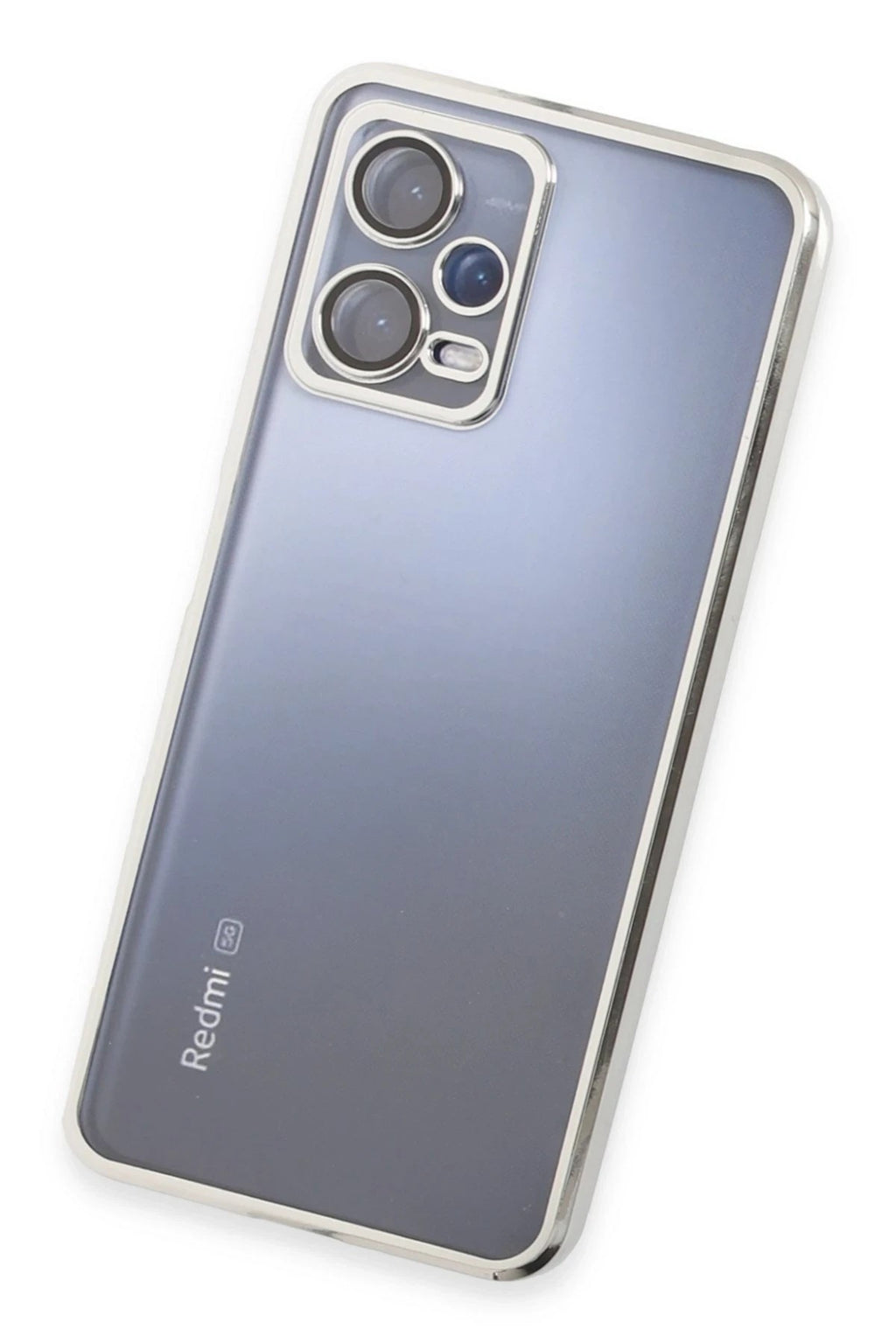 Mey İthalat® Redmi Note 12 5G Kılıf Lensli Silikon - Gümüş