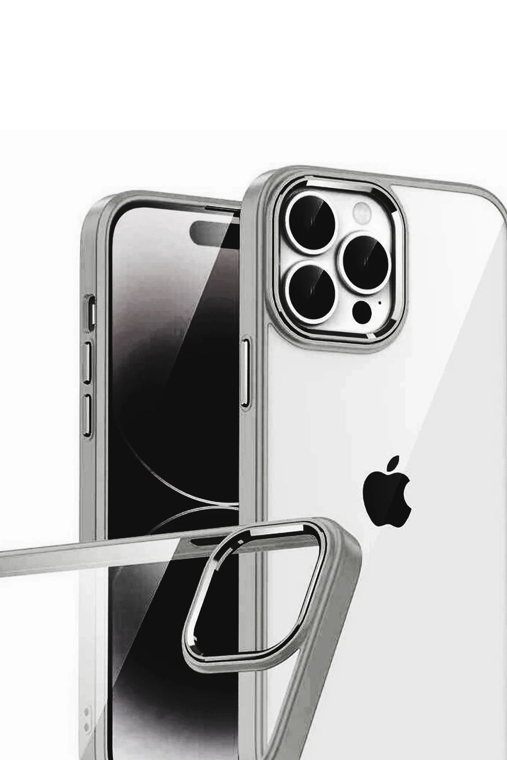 Mey İthalat® iPhone 15 Pro Max Lensli Silikon - Titan Gri