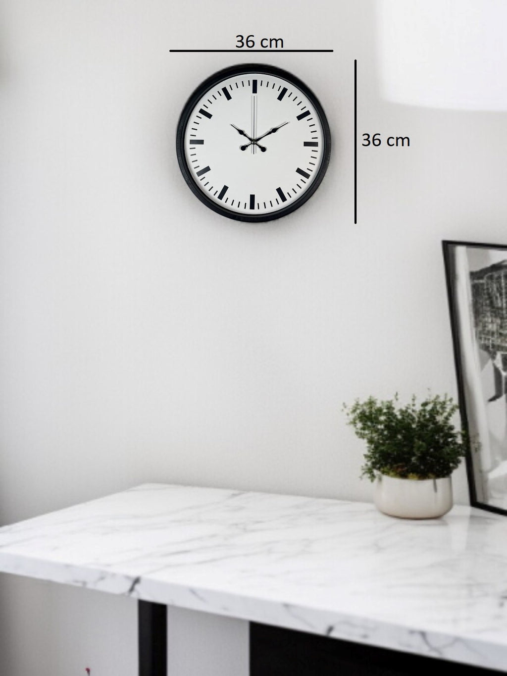 36 Cm Siyah Sade Standart Duvar Saati