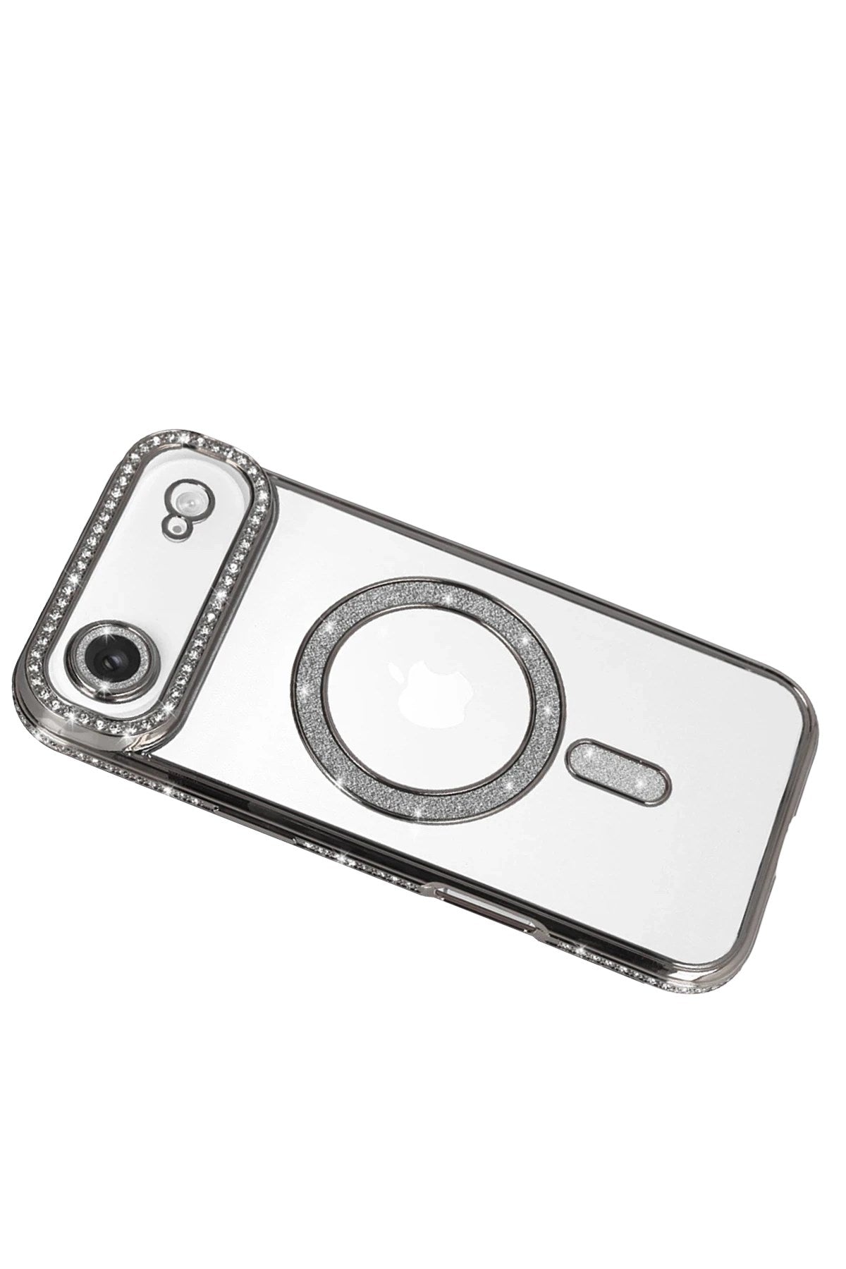 Mey İthalat® iPhone 17 Air Joke Simli Magneticsafe Kılıf - Gümüş