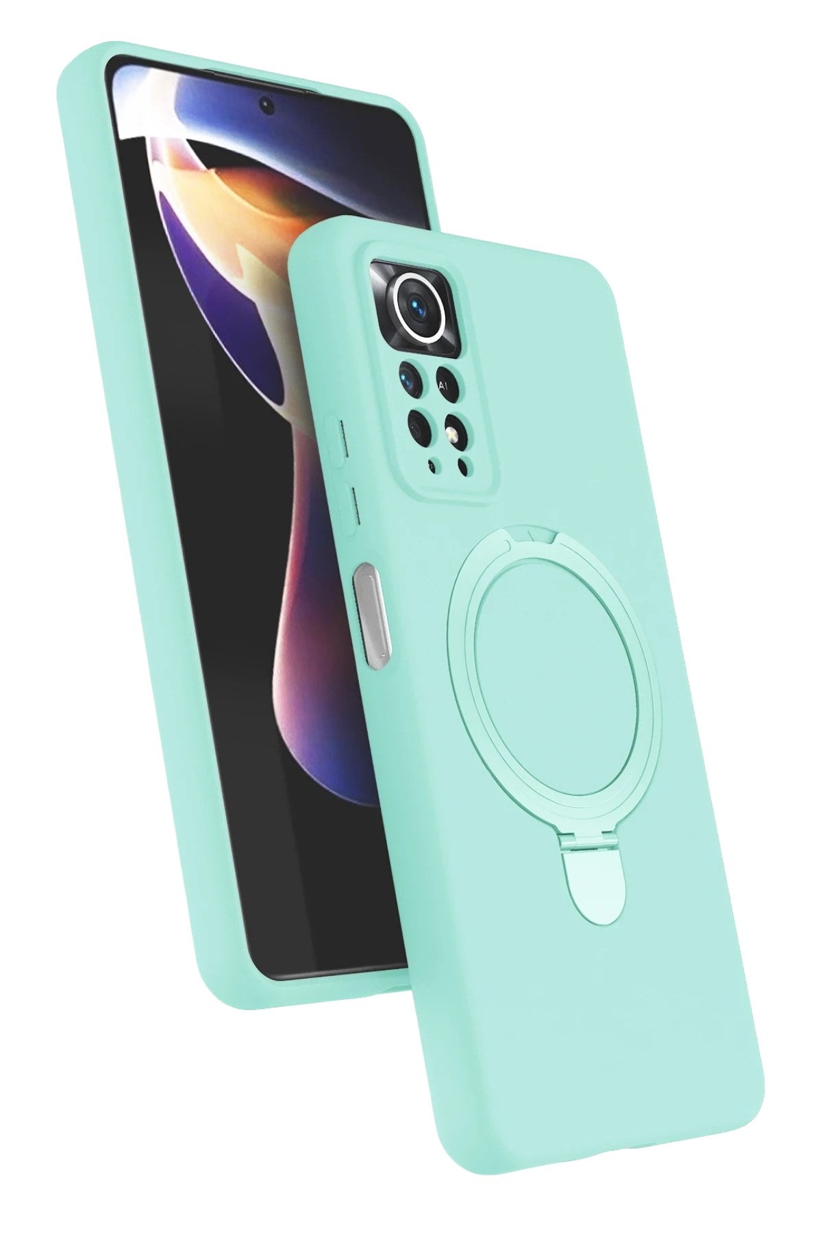 Mey İthalat® Redmi Note 12 Pro 4G Regal Magsafe Standlı Kapak - Su Yeşili