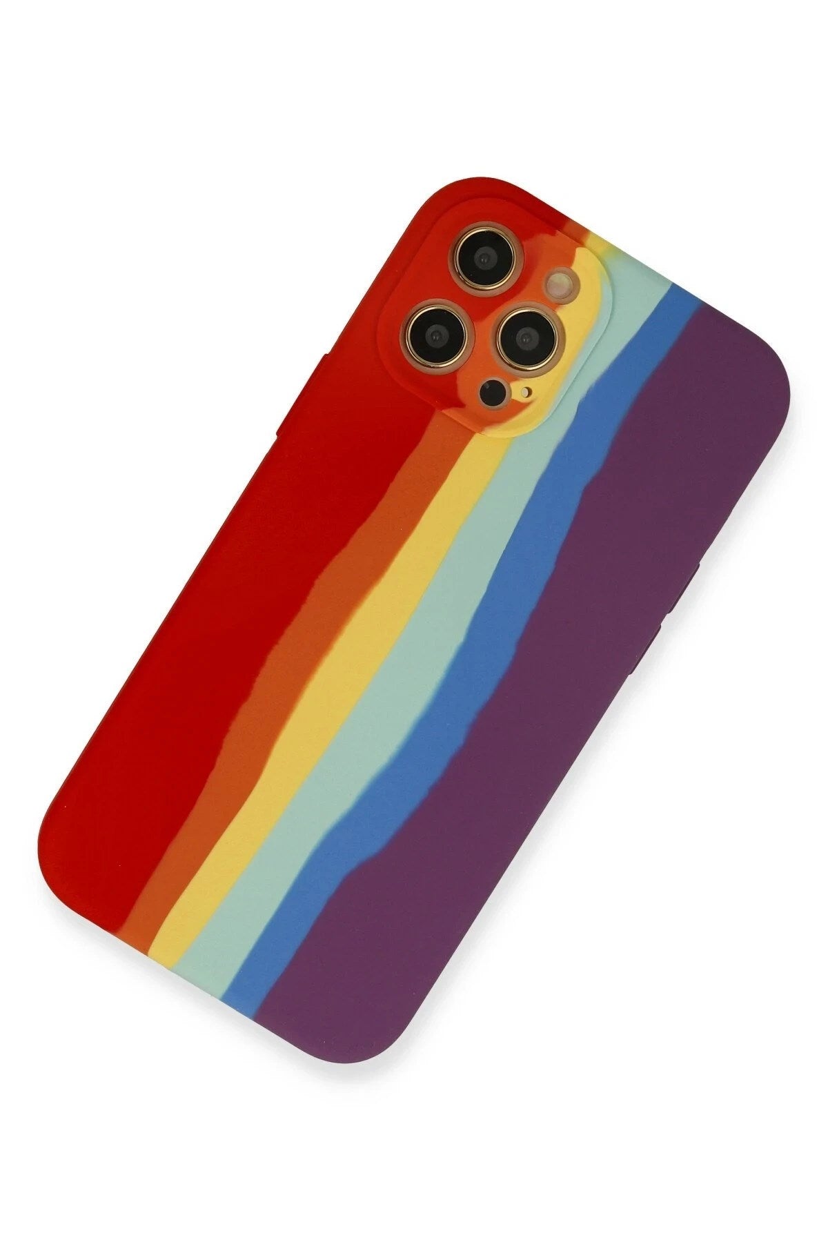 Mey İthalat® iPhone 12 Pro Max Kılıf Ebruli Lansman Silikon - Kırmızı-Mor