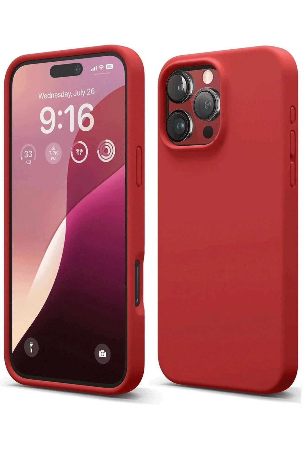 Mey İthalat® iPhone 16 Pro Max Kılıf Nano içi Kadife Silikon - Kırmızı