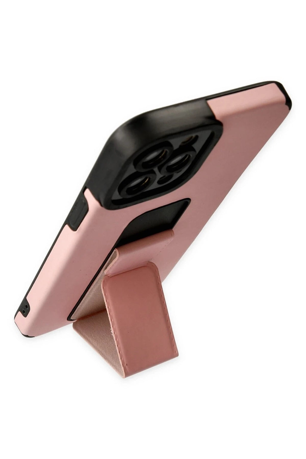 Mey İthalat® iPhone 12 Pro Max Kılıf Mega Standlı Silikon - Pudra