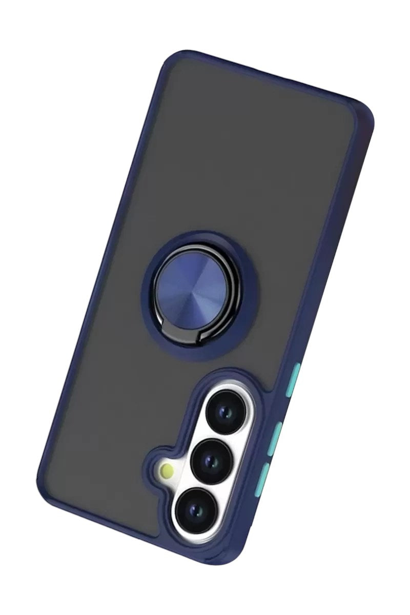 Mey İthalat® Samsung Galaxy S26 Plus Montreal Yüzüklü Silikon Kapak - Lacivert