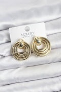 Mey İthalat® Gold Renk Pirinç Vintage Kadın Küpe