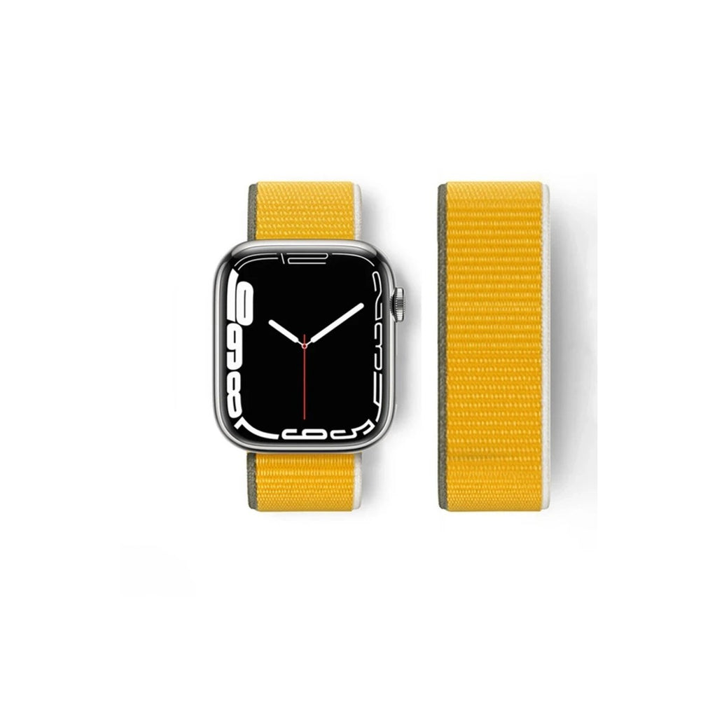 Mey İthalat® Watch 42mm Hasırlı Cırtcırtlı Kordon - Sarı