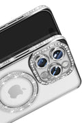 Mey İthalat® iPhone 16 Pro Max Kılıf Joke Simli Magneticsafe Kılıf - Gümüş