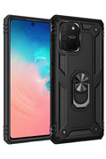 Mey İthalat® Samsung Galaxy A91 / S10 Lite Kılıf Sofya Yüzüklü Silikon Kapak - Siyah