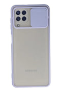 Mey İthalat® Samsung Galaxy A22 Kılıf Palm Buzlu Kamera Sürgülü Silikon - Lila