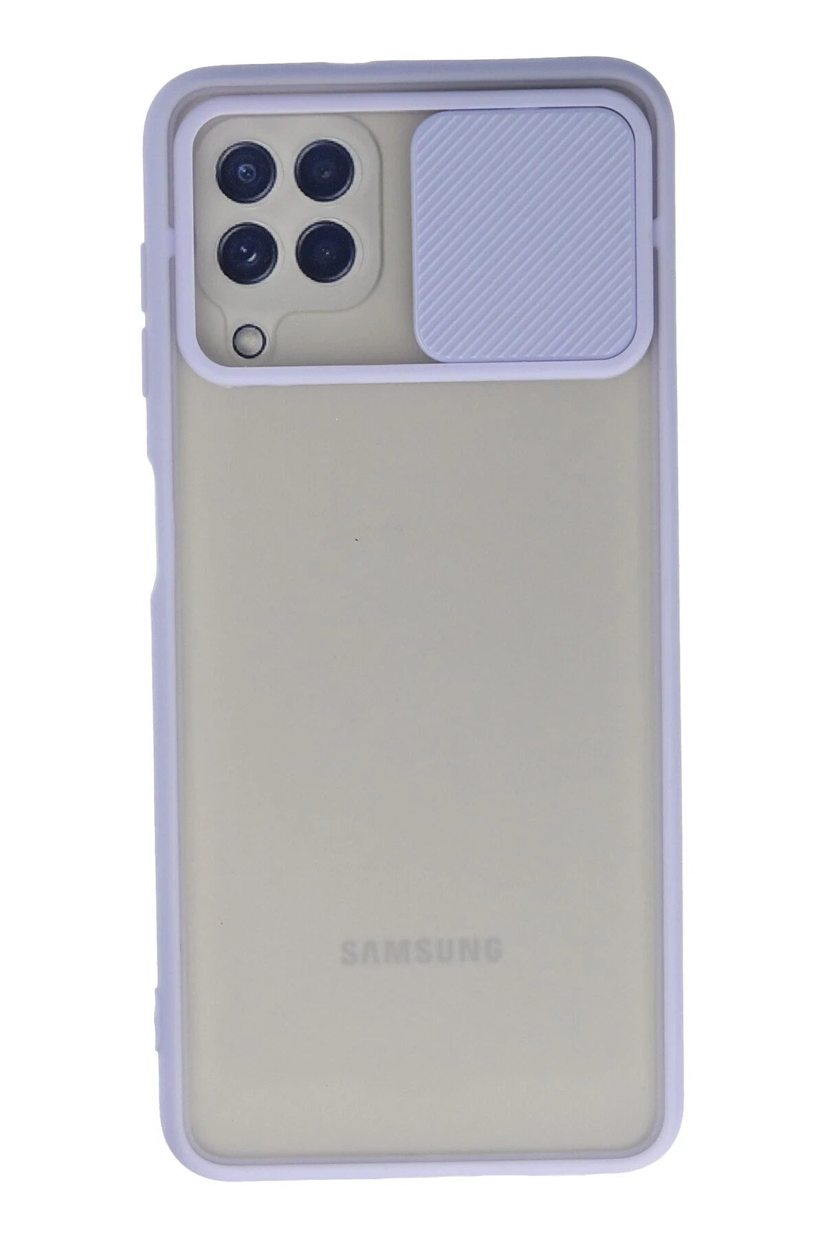 Mey İthalat® Samsung Galaxy A22 Kılıf Palm Buzlu Kamera Sürgülü Silikon - Lila