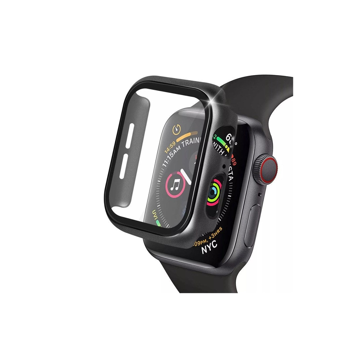Mey İthalat® Watch 40mm Camlı Kasa Ekran Koruyucu - Siyah