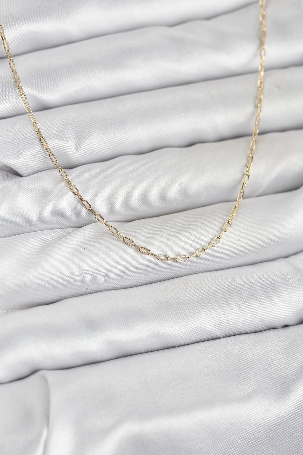 Mey İthalat® CM 14K Gold Renk Ataç Zincir Model 60 cm Kadın Kolye