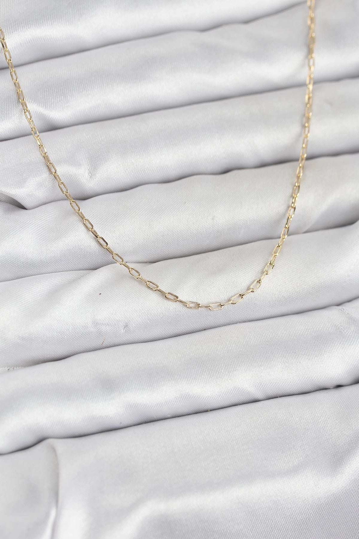Mey İthalat® CM 14K Gold Renk Ataç Zincir Model 60 cm Kadın Kolye