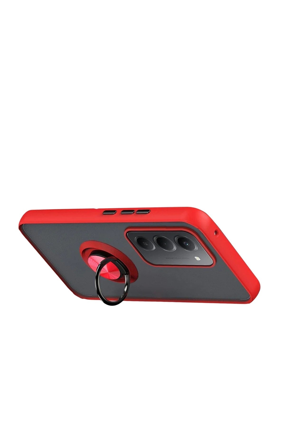 Mey İthalat® Redmi 15 4G Montreal Yüzüklü Silikon Kapak - Kırmızı