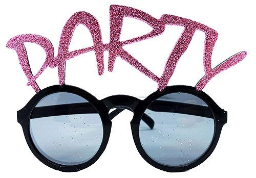 Mey İthalat® Party Yazılı Simli Pembe Renk Parti Gözlüğü 15x7 cm