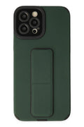 Mey İthalat® iPhone 12 Pro Max Kılıf Mega Standlı Silikon - Yeşil