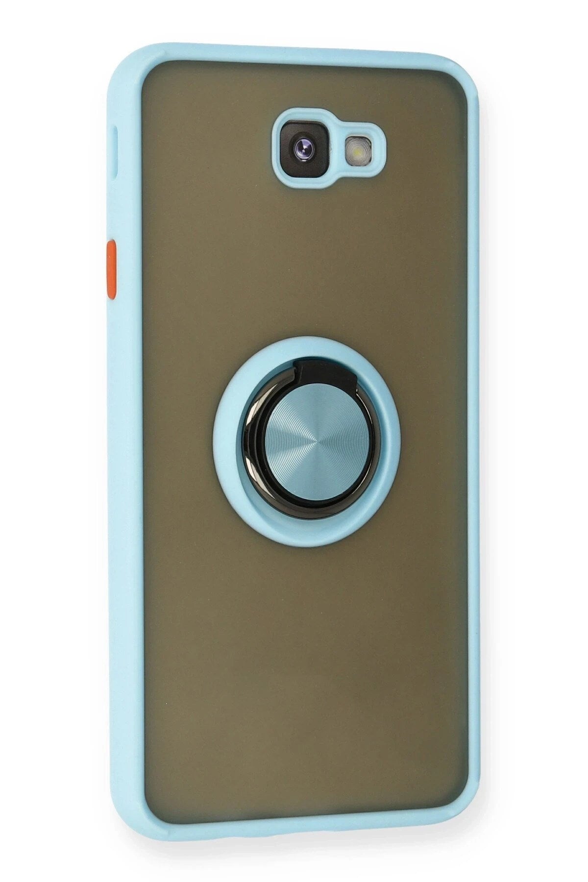Mey İthalat® Samsung Galaxy J7 Prime Kılıf Montreal Yüzüklü Silikon Kapak - Buz Mavi