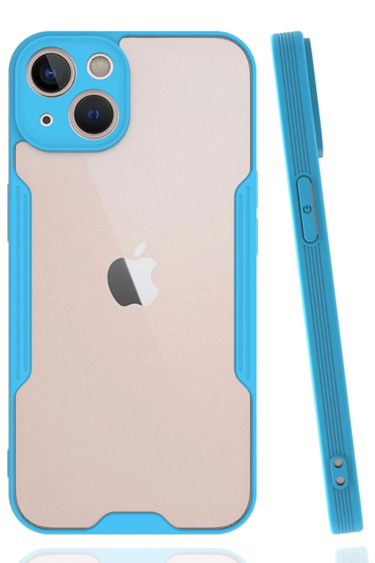 Mey İthalat® iPhone 14 Kılıf Platin Silikon - Mavi