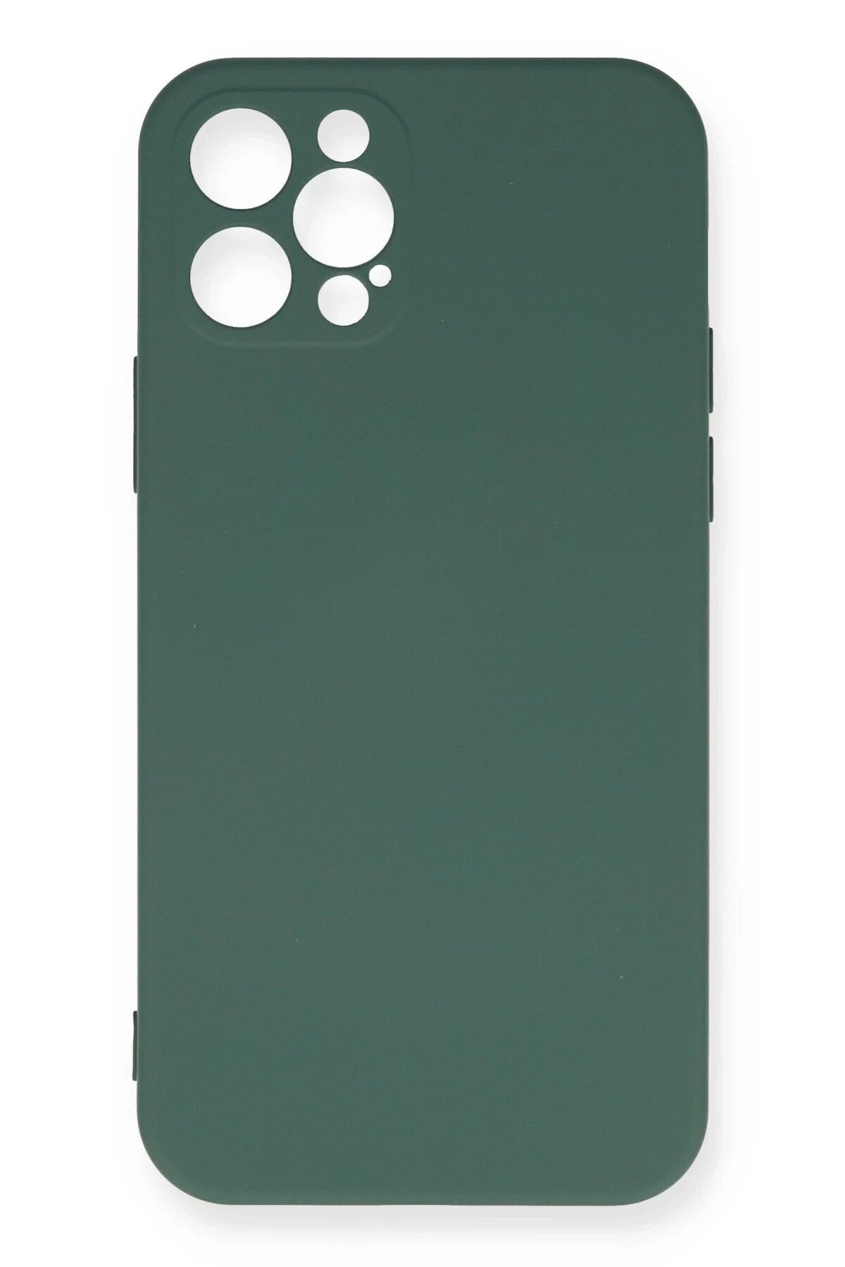 Mey İthalat® iPhone 12 Pro Max Kılıf Nano içi Kadife Silikon - Koyu Yeşil