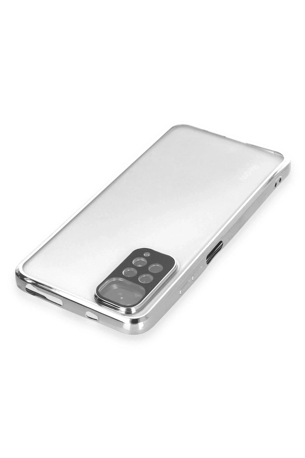 Mey İthalat® Redmi Note 11 Kılıf Lensli Silikon - Gümüş