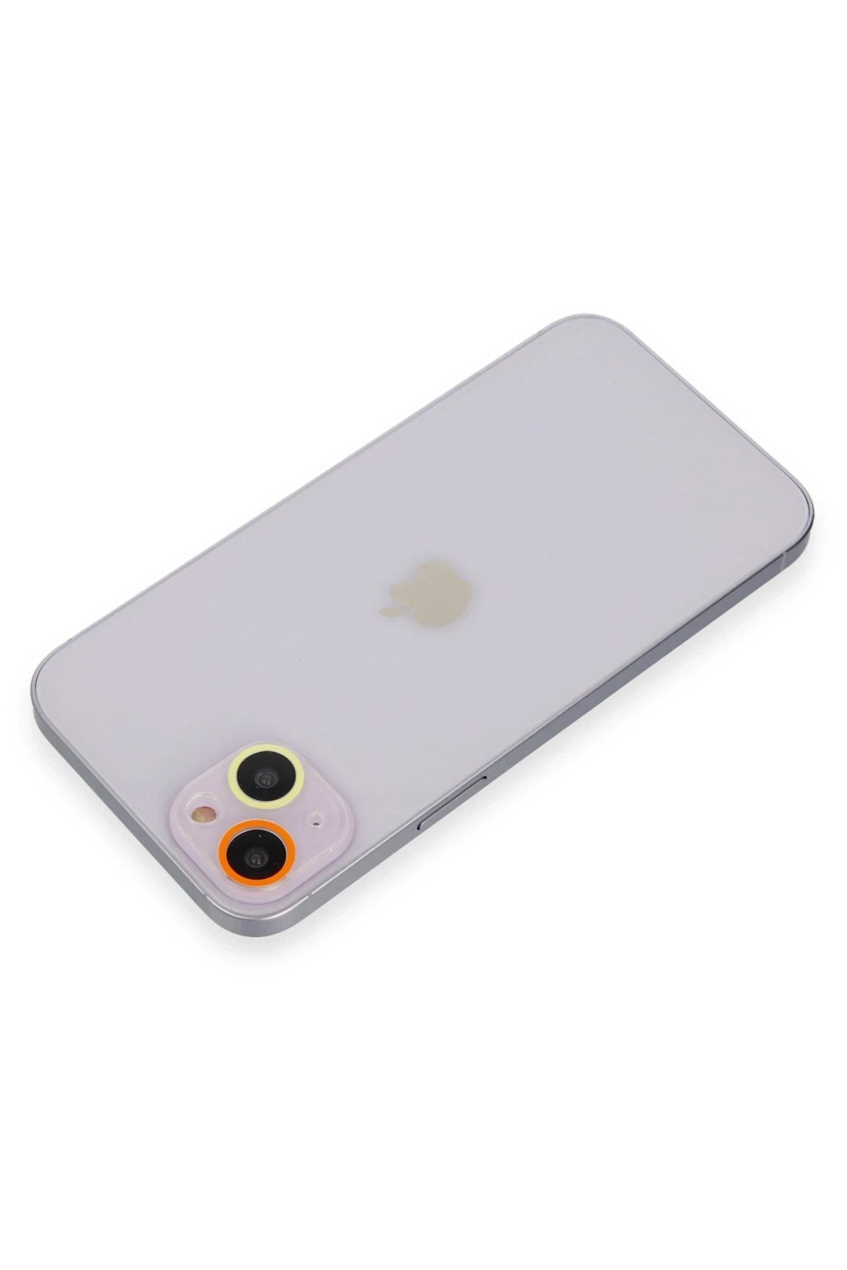 Mey İthalat® iPhone 13 Renkli Kamera Lens Koruma Cam - Sarı-Turuncu