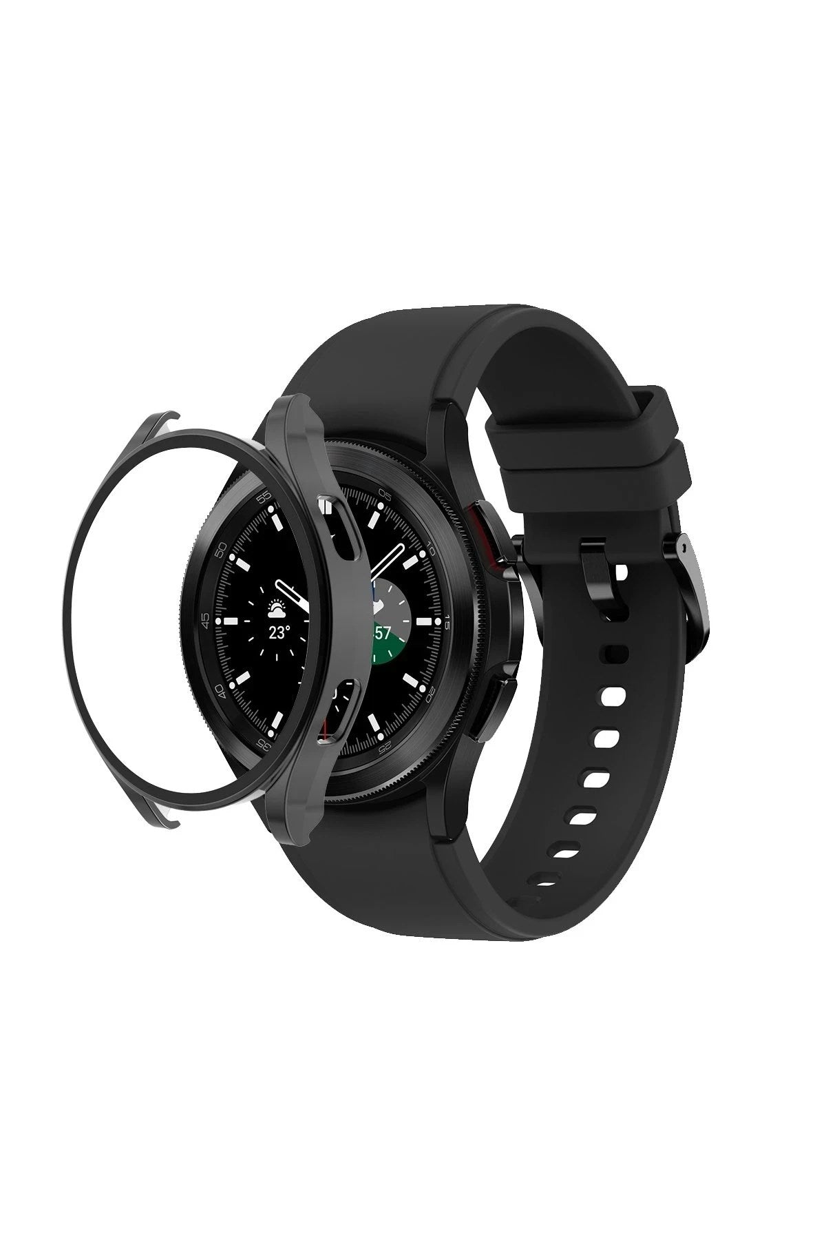 Mey İthalat® Watch 5 Pro 45mm Wall Camlı Kasa Ekran Koruyucu - Siyah
