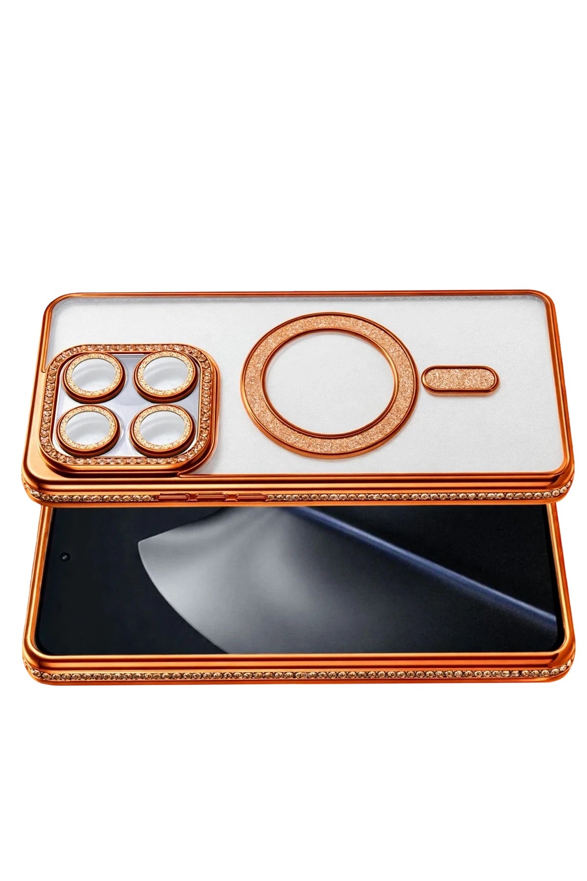 Mey İthalat® Mi 15T Pro Joke Simli Magneticsafe Kılıf - Turuncu