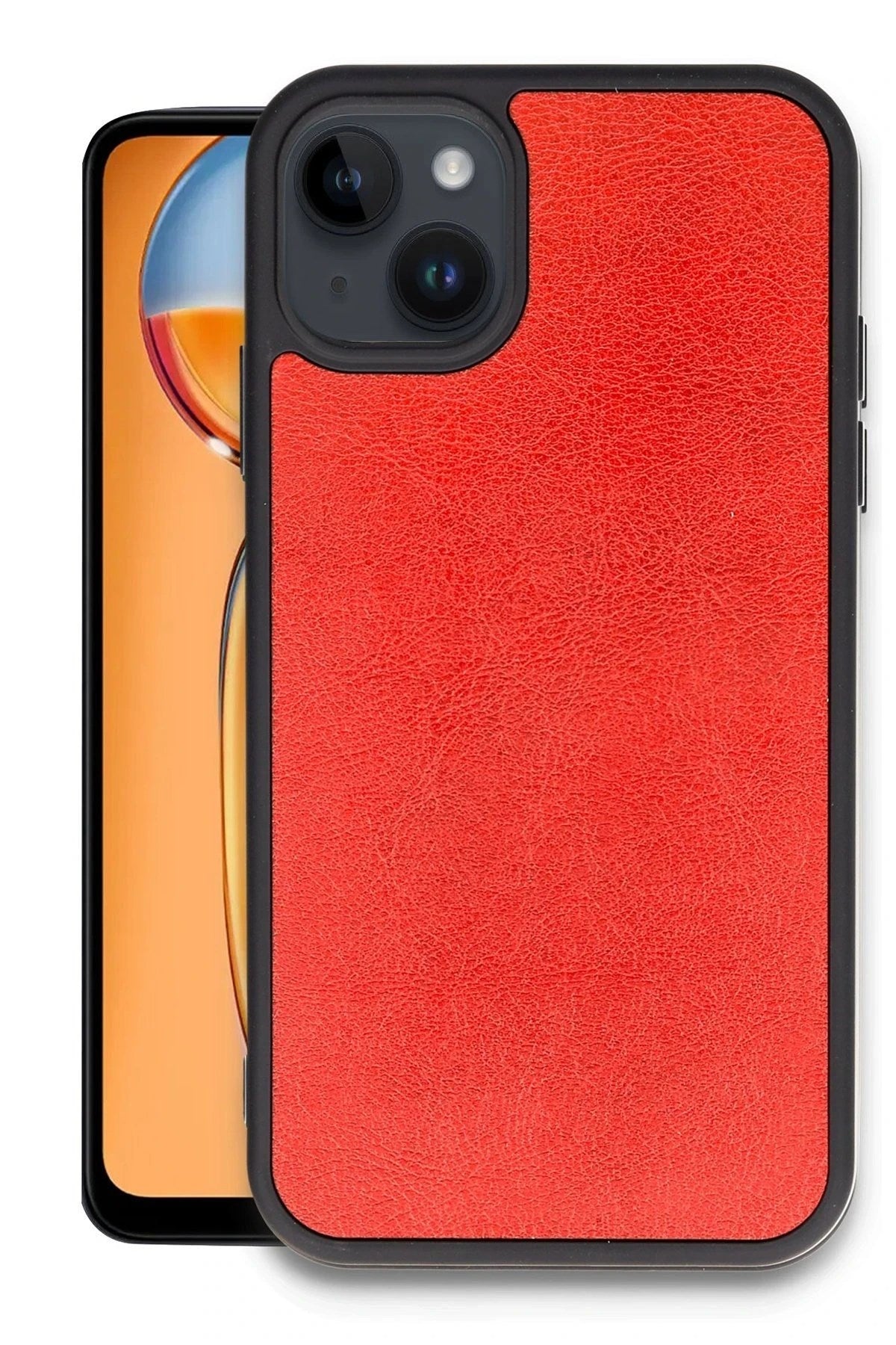 Mey İthalat® iPhone 15 Kılıf Aras Deri Kapak - Kırmızı