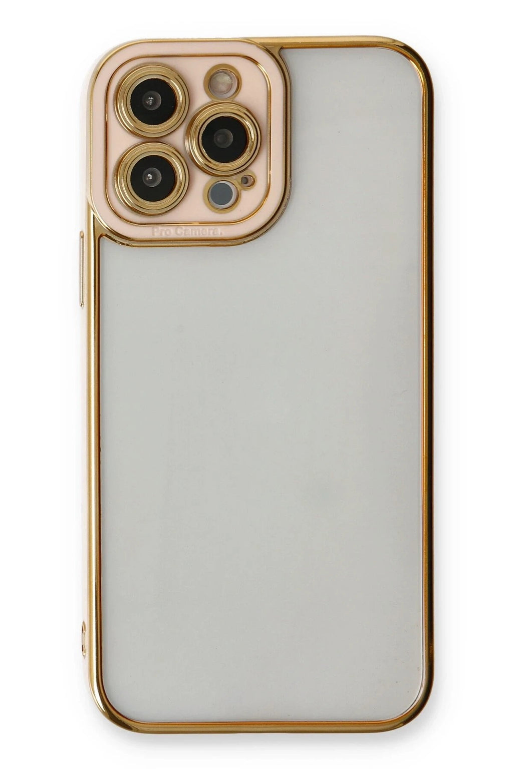 Mey İthalat® iPhone 13 Pro Max Kılıf Liva Lens Silikon - Pudra