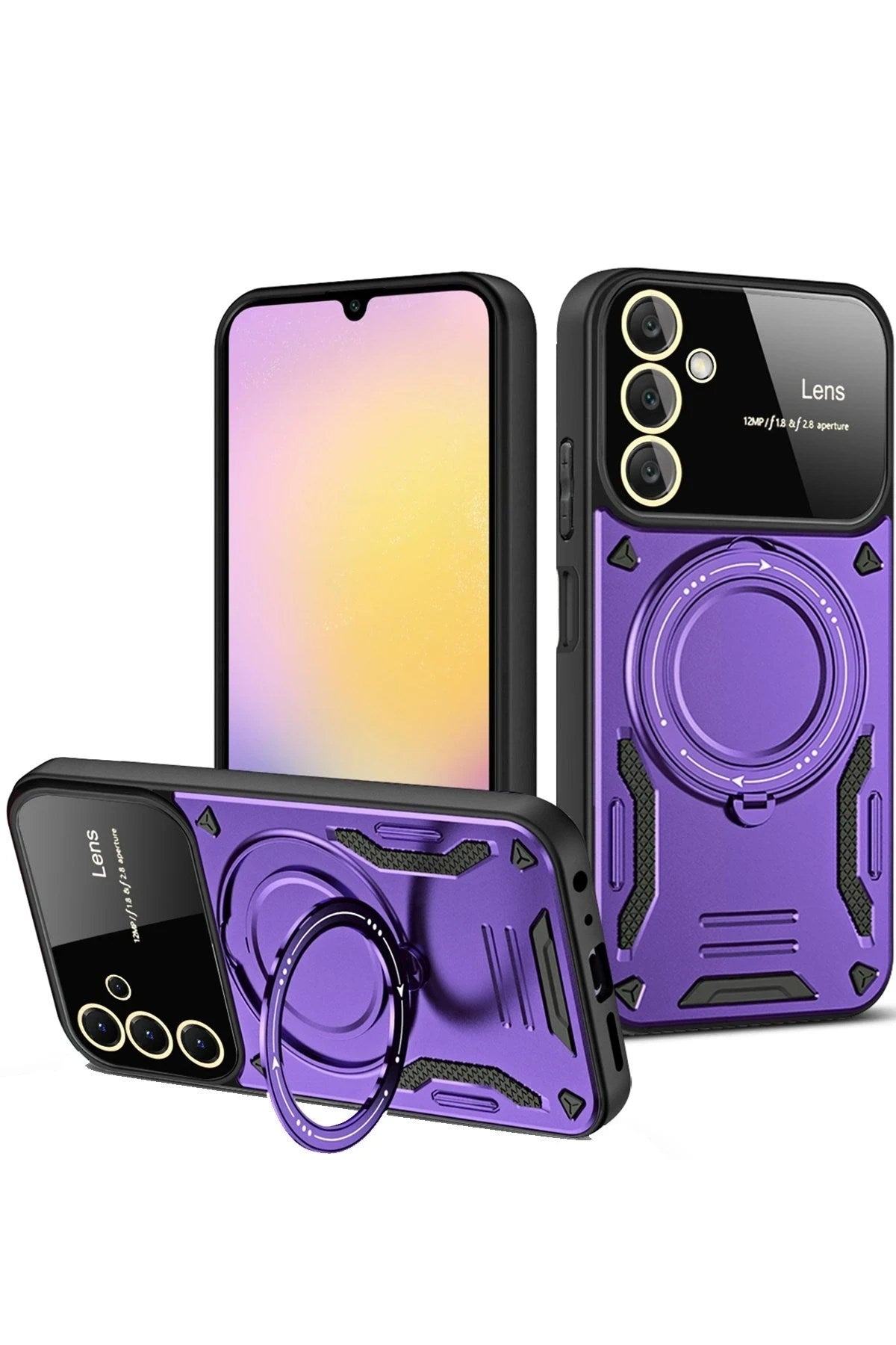 Mey İthalat® Samsung Galaxy A05S Kılıf Joy Lens Standlı Kapak - Mor
