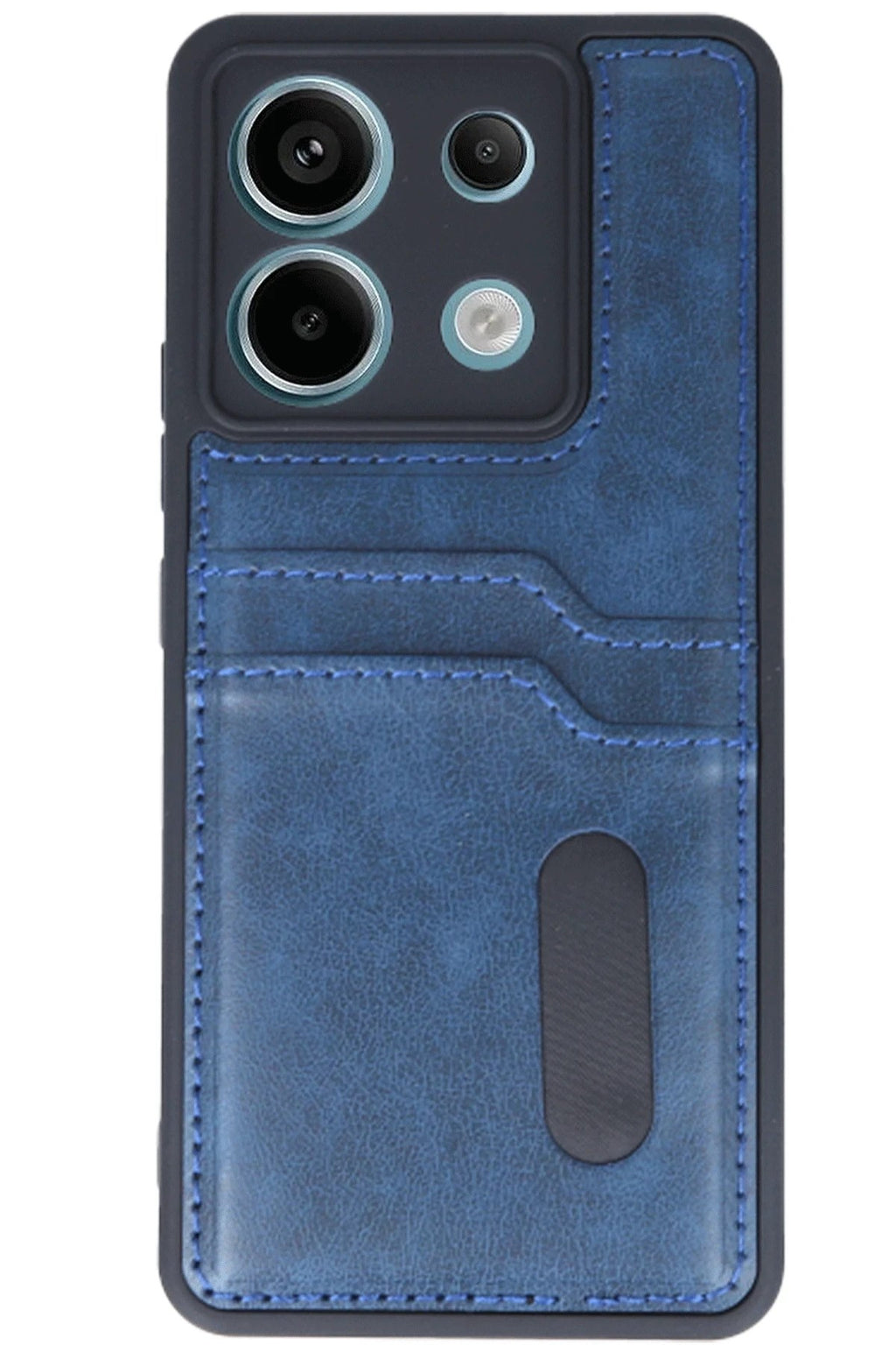 Mey İthalat® Redmi Note 13 Pro 5G Kılıf Sara Kartvizitli Deri Kılıf - Lacivert