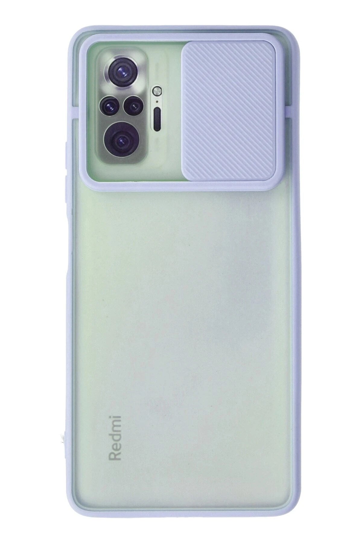 Mey İthalat® Redmi Note 10 Pro Kılıf Palm Buzlu Kamera Sürgülü Silikon - Lila