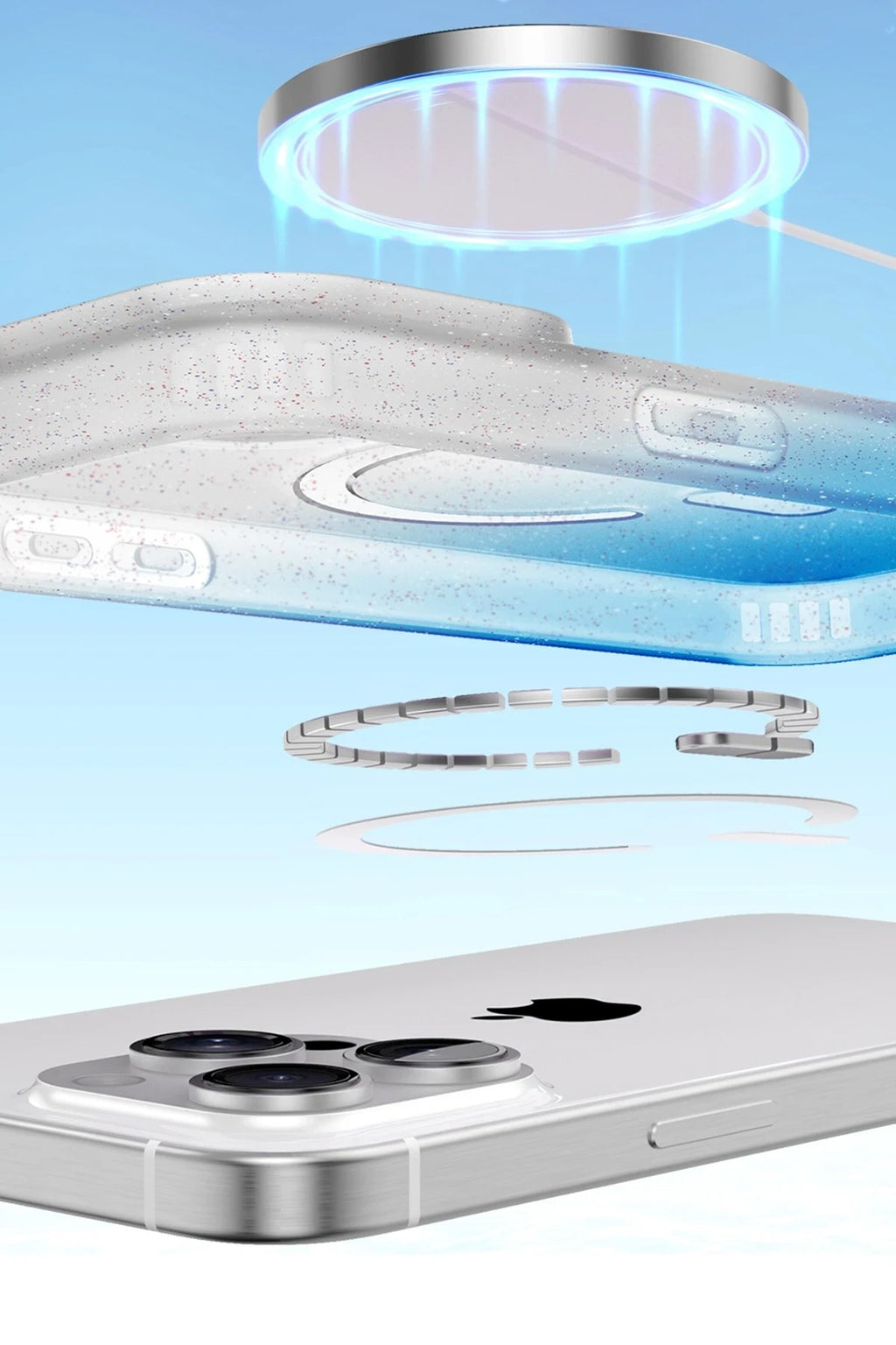 Mey İthalat® iPhone 16E Pummel Shiny Magsafe Kapak - Mor