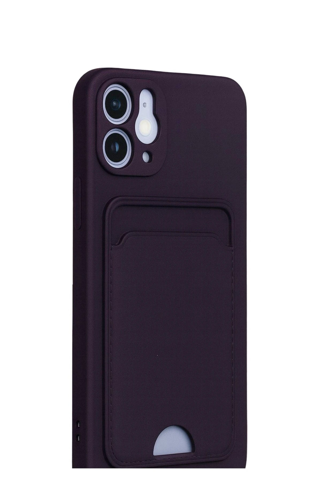 Mey İthalat® iPhone 12 Kılıf Kelvin Kartvizitli Silikon - Derin Mor