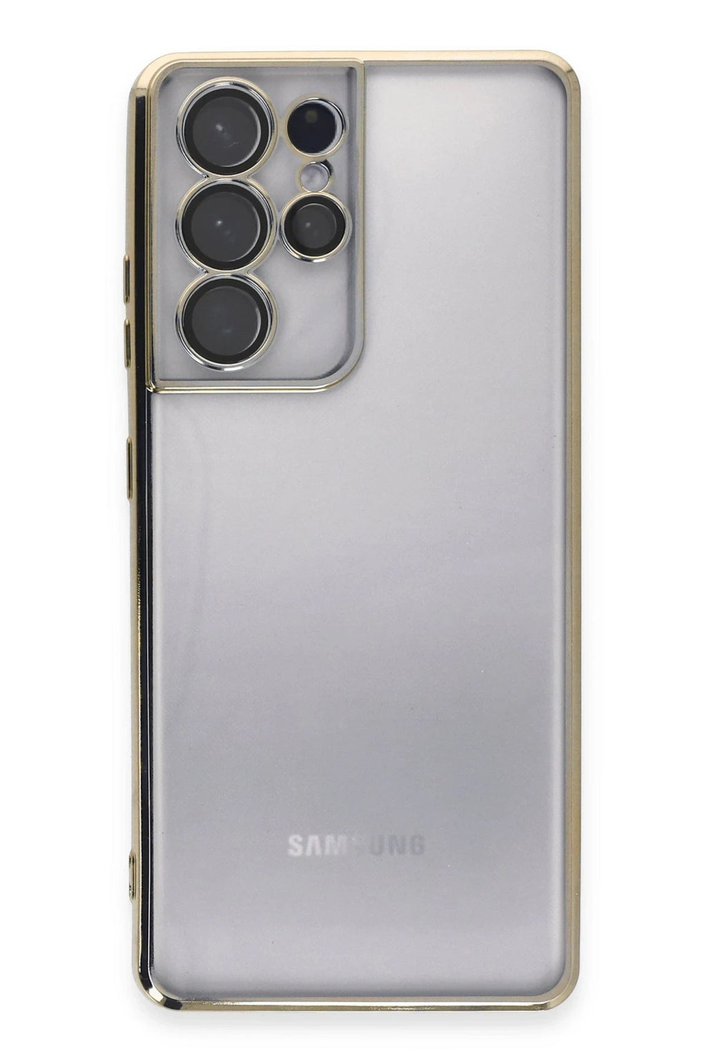Mey İthalat® Samsung Galaxy S21 Ultra Kılıf Lensli Silikon - Gold