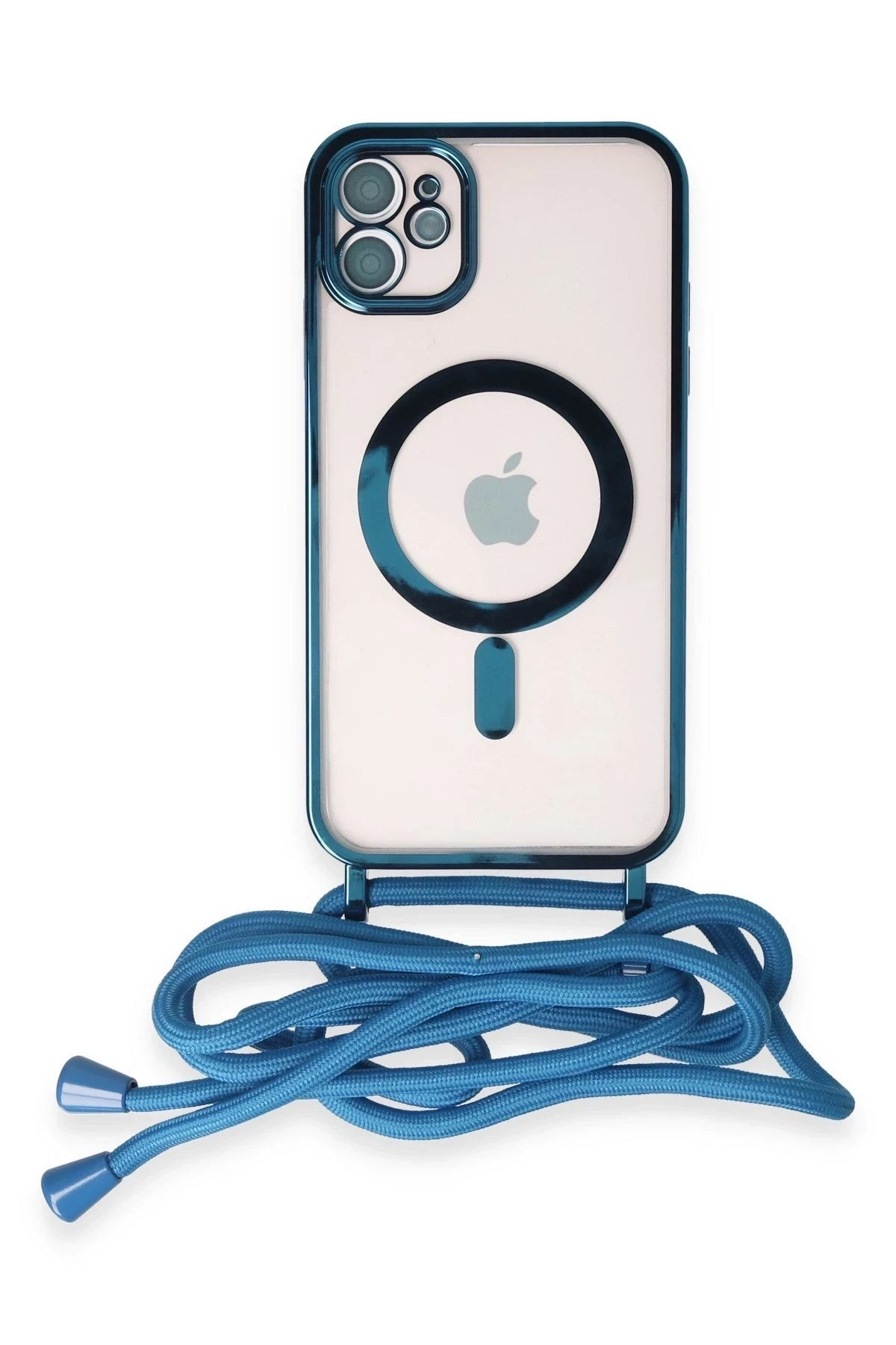 Mey İthalat® iPhone 11 Kılıf Divo Lazer Askılı Magsafe Kapak - Sierra Blue