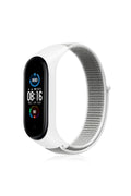 Mey İthalat® Mi Band 4 Hasırlı Cırtcırtlı Kordon - Beyaz