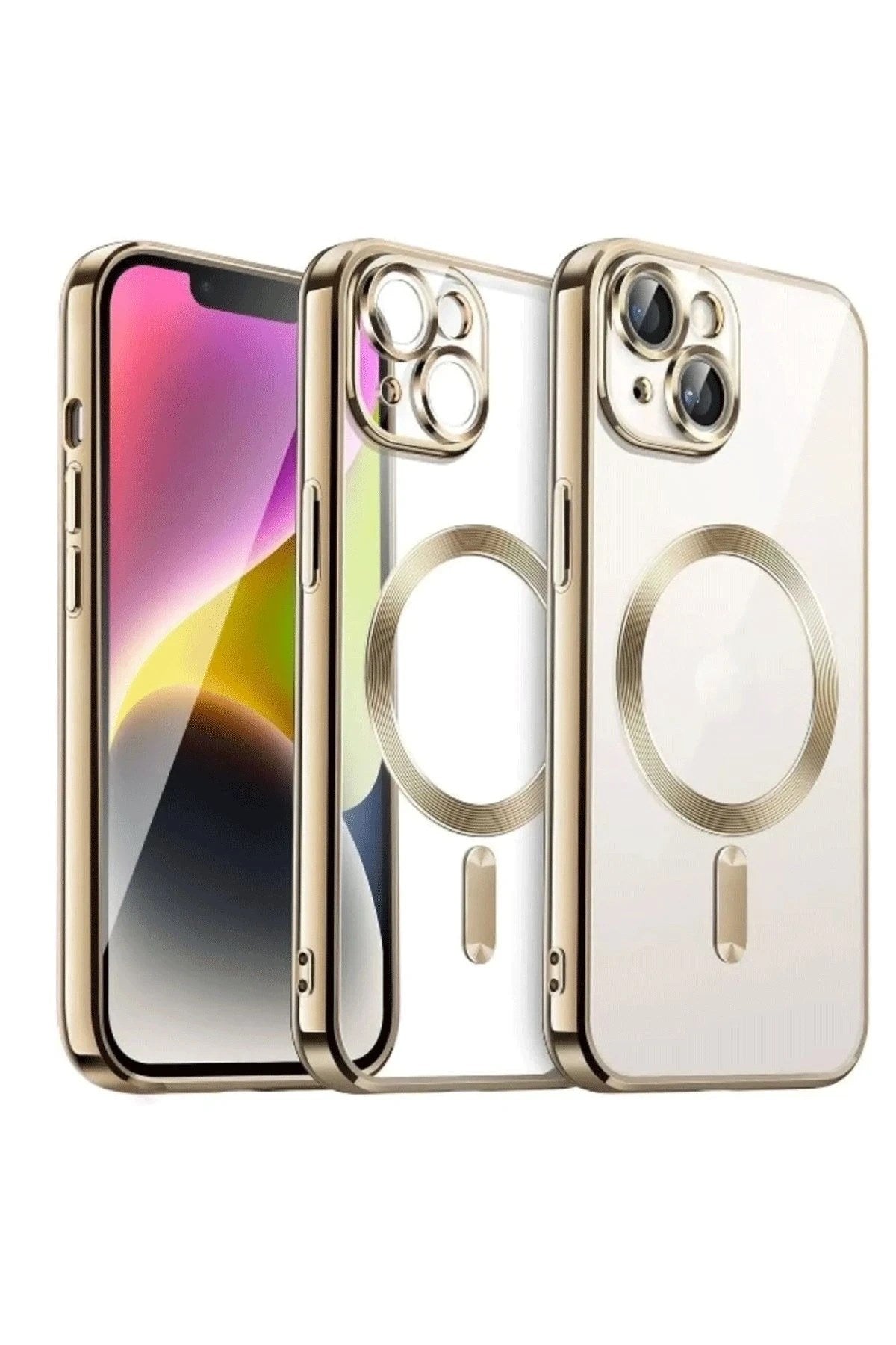 Mey İthalat® iPhone 15 Kılıf Kross Magneticsafe Kapak - Gold