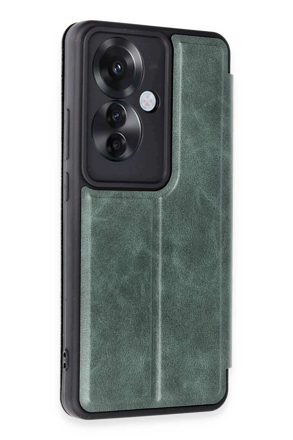 Mey İthalat® Reno 11F Kılıf Flip Cover - Koyu Yeşil