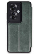 Mey İthalat® Reno 11F Kılıf Flip Cover - Koyu Yeşil