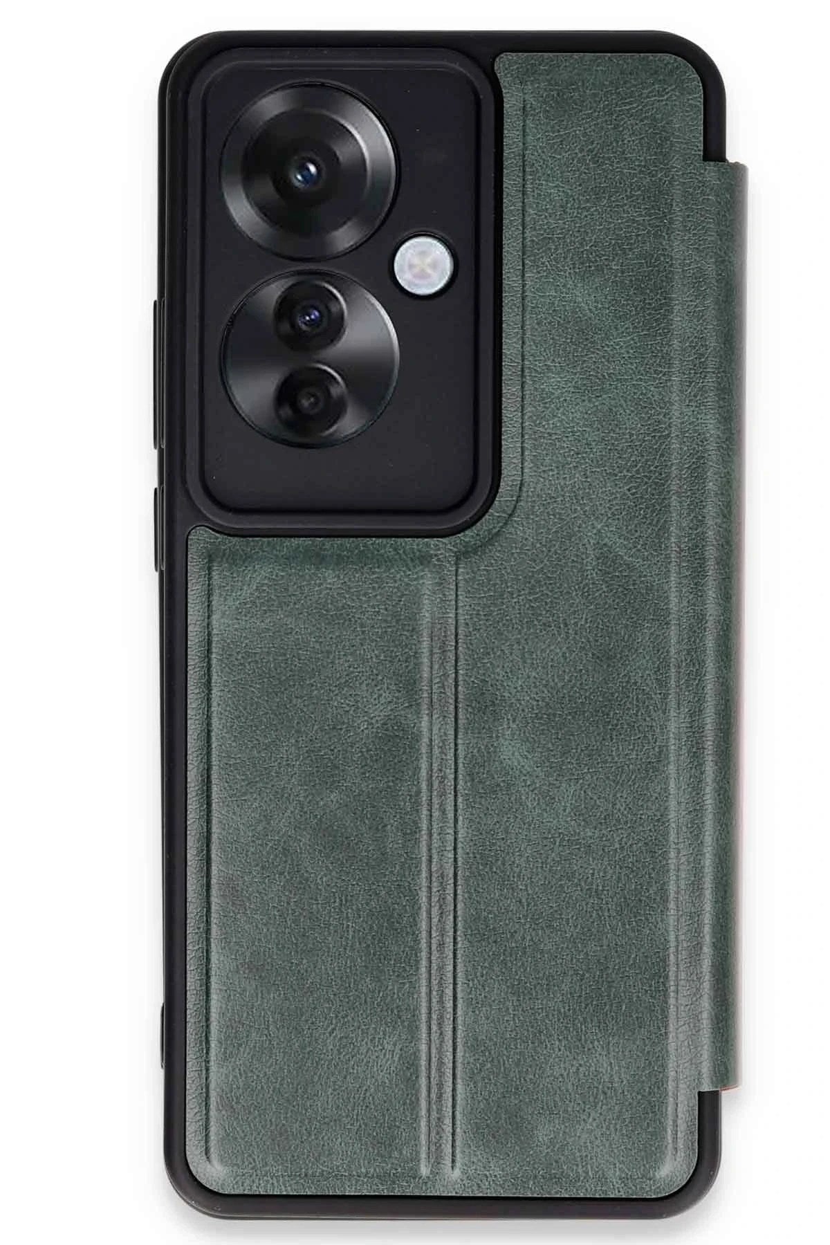 Mey İthalat® Reno 11F Kılıf Flip Cover - Koyu Yeşil