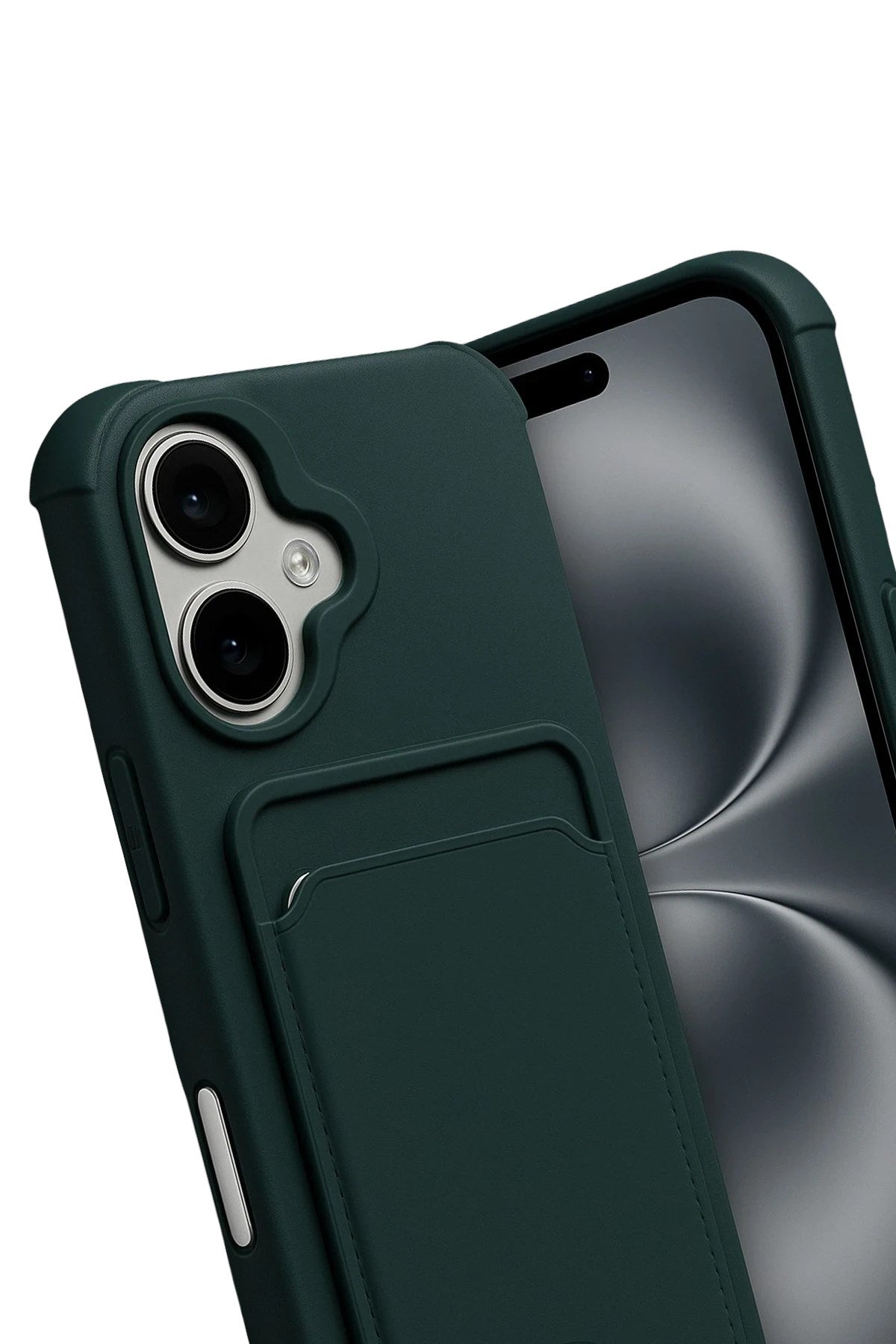 Mey İthalat® iPhone 17 Kelvin Kartvizitli Silikon - Koyu Yeşil