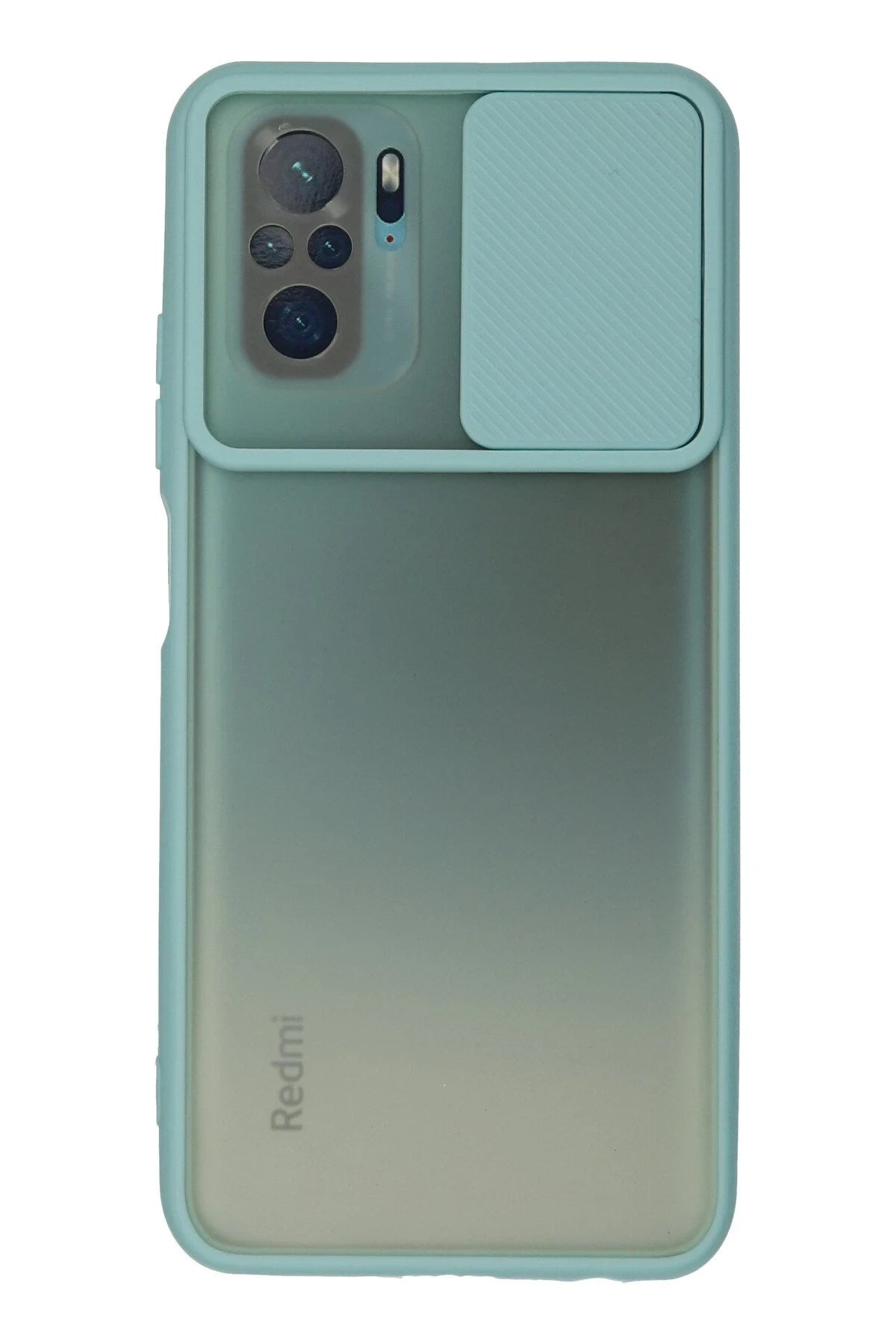 Mey İthalat® Redmi Note 10 Kılıf Palm Buzlu Kamera Sürgülü Silikon - Turkuaz