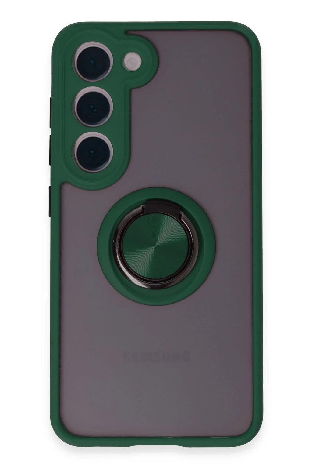Mey İthalat® Samsung Galaxy S23 Kılıf Montreal Yüzüklü Silikon Kapak - Yeşil