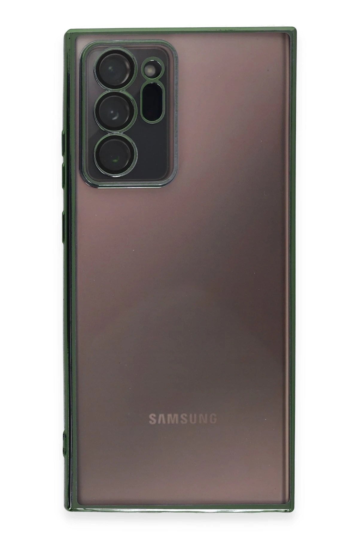 Mey İthalat® Samsung Galaxy Note 20 Ultra Kılıf Lensli Silikon - Yeşil
