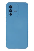 Mey İthalat® Vivo V23 5G Kılıf Nano içi Kadife Silikon - Mavi