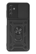 Mey İthalat® Samsung Galaxy A04S Kılıf Pars Lens Yüzüklü Silikon - Siyah